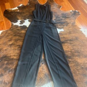 WHBM Jumpsuit Black Sleeveless Wide-legged Size 8